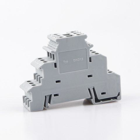 Din Rail Terminal Block 10Pcs DIKD-1.5 Three Layer 3 Level Sensor Actuator Triple Wire Connector DIKD1.5 Wire Conductor ► Photo 1/6