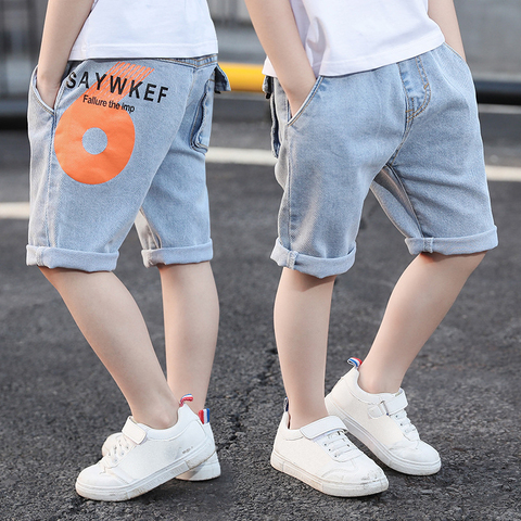 IENENS Summer Kids Baby Boys Jeans Clothes Denim Shorts Pants Elastic Waist Short Trousers Children Boy Casual Clothing Pants ► Photo 1/6