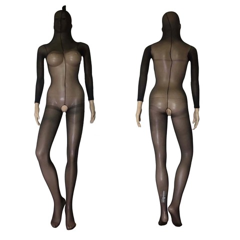 Unisex Sheer Opaque Crotchless Body Stocking Body Encasement Up to Head Bodyhose Pantyhose Erotic Bodystocking Lingerie ► Photo 1/6
