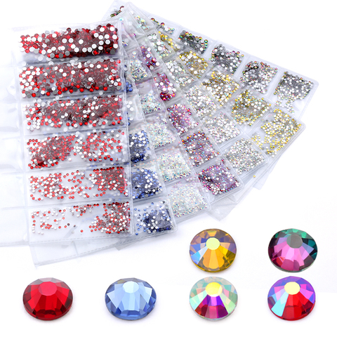 Mix sizes SS4-SS12 Colorful 1680pcs 3D Non HotFix Nail Art Flatback Rhinestones Decorations dancing costumes ► Photo 1/6