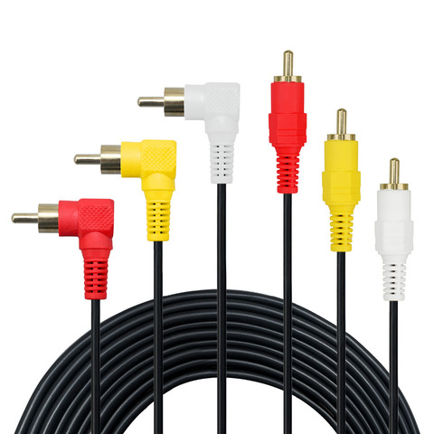 LBSC High Quality 90 degree gold plated right angle 3RCA audio/video cable ► Photo 1/5