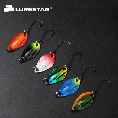 Lurestar 1Pcs/Lot 1.7g/2.1g Colorful Spoon Fishing Bait Single Hook UL Fishing Lure New Spinner Stream Fishing Tackle ► Photo 1/5