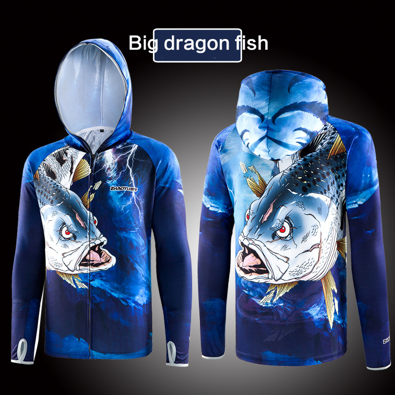 2022 Fishing Hooded Clothing Fishing Shirt Summer Sun Protection Anti-mosquito Fishing Hoodie Breathable Anti-uv Fishing Jackets ► Photo 1/6