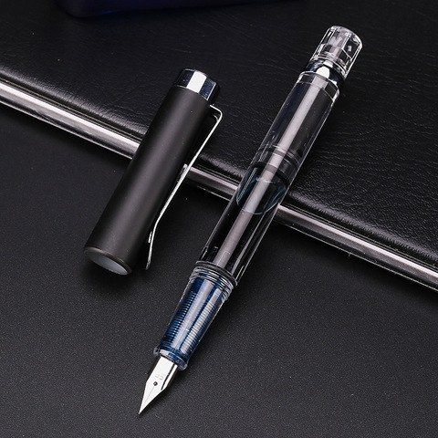 Transparent Piston Fountain Pen Clear Demonstrator Ink Pen F Nib Fountain Pens Box School Office Supplies Stationery ► Photo 1/6