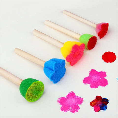 5pcs Kids Toddler Sponge Stamp Brush Kits Flower Drawing Toys for Children Paint Educational Art and Craft Creativity Boys Girls ► Photo 1/6