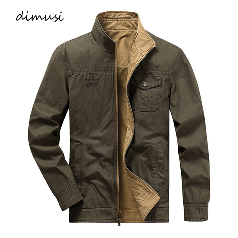 DIMUSI Autumn Men's Bomber Jackets Fashion Cotton Double-Side Wear COats Casual Outwear Slim Fit Reversible Jackets Men Clothing ► Photo 1/6