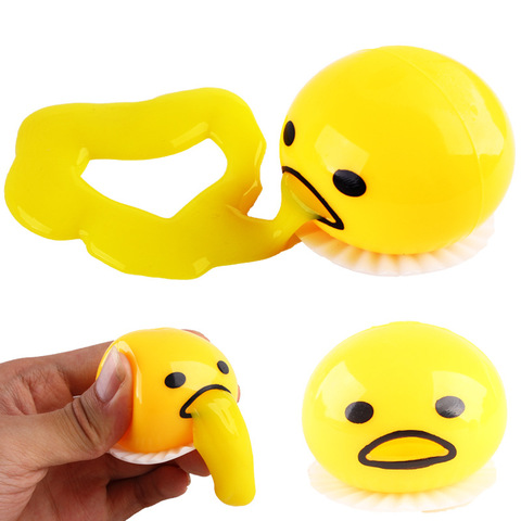 1pcs Wacky toy Nausea Yolk Anti-stress Vomiting lazy Egg Custard Vomiting ball Reduce Pressure Funny Toys For Children ► Photo 1/6