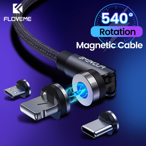 FLOVEME 540 Rotation Magnetic Cable Micro USB Cable Type C Fast Charging Magnet Phone Charger For iPhone 11 Pro X Samsung Xiaomi ► Photo 1/6