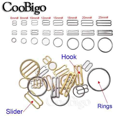 20pcs 6mm~25mm Metal Bra Strap Adjustment Buckles Underwear sliders Rings Clips For Lingerie Adjustment DIY Accessories ► Photo 1/6