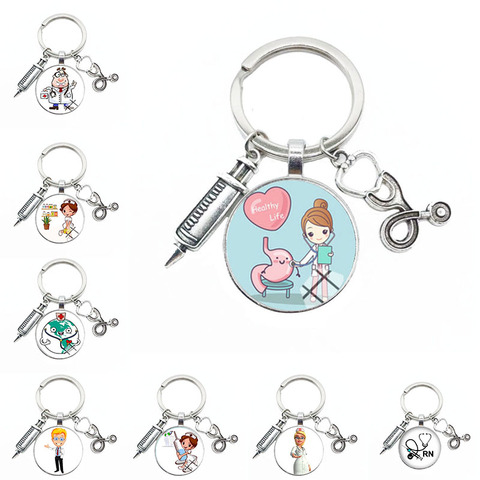 Cute Medical Kechain with Love Heart Angel Key Ring Personality Jewelry Thanksgiving Gift Key Holder for Nurse and Doctor ► Photo 1/6