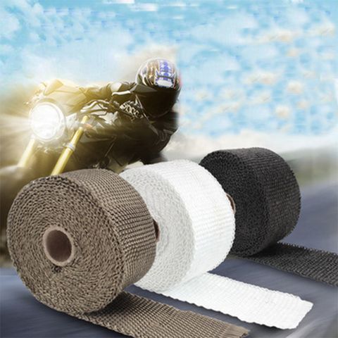 5cm*5/10/15/20M Car Motorcycle Exhaust Thermal Exhaust Tape Exhaust Heat Tape Wrap Pipe Wrap Shields Manifold Header Insulation ► Photo 1/6