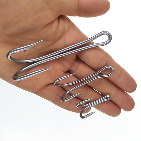 Sea Fishing Hooks Double Hook #28-#20 Heavy-duty Stainless Steel Frog Hook Accessories for Trolling Lures Tuna Carp Fishing ► Photo 1/6