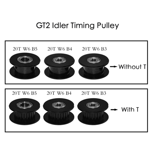 GT2 Idler Timing Pulley 20 Tooth Wheel Bore 3/5mm Aluminium Gear Teeth Width 6mm 3D Printers Parts For Reprap Part ► Photo 1/6