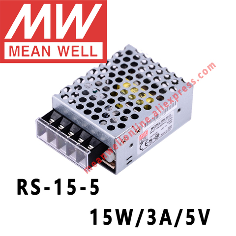 Mean Well RS-15-5 AC/DC 15W/3A/5V Single Output Switching Power Supply meanwell online store ► Photo 1/4