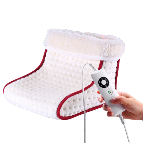 DMWD Electric foot warmer washable 5 Gears adjustable Foot care Warmer Velvet heated Slipper Massage pad Cosy Unisex 110V 220V ► Photo 1/3