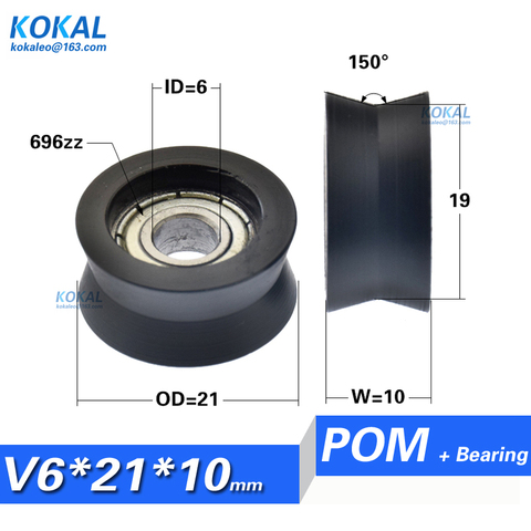 [V0621-10]QUALITY  assurance V groove type sliding door window roller wheel 6*21*10MM V bearing wheel ► Photo 1/2