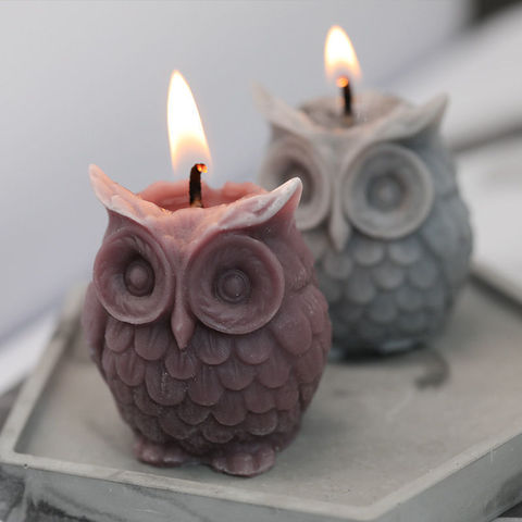 1pc 3D Owl Candle Mold Silicone Mold for Candle Making DIY Handmade Resin Molds for Plaster Wax Mould ► Photo 1/6