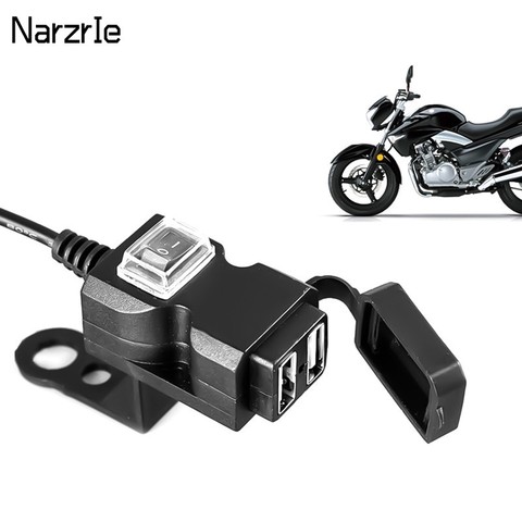 Motorbike Accessories 9-24V Waterproof Motorcycle Handlebar Dual USB Charger 5V-1A/2.1A Adapter Power Supply Socket for Phone ► Photo 1/6