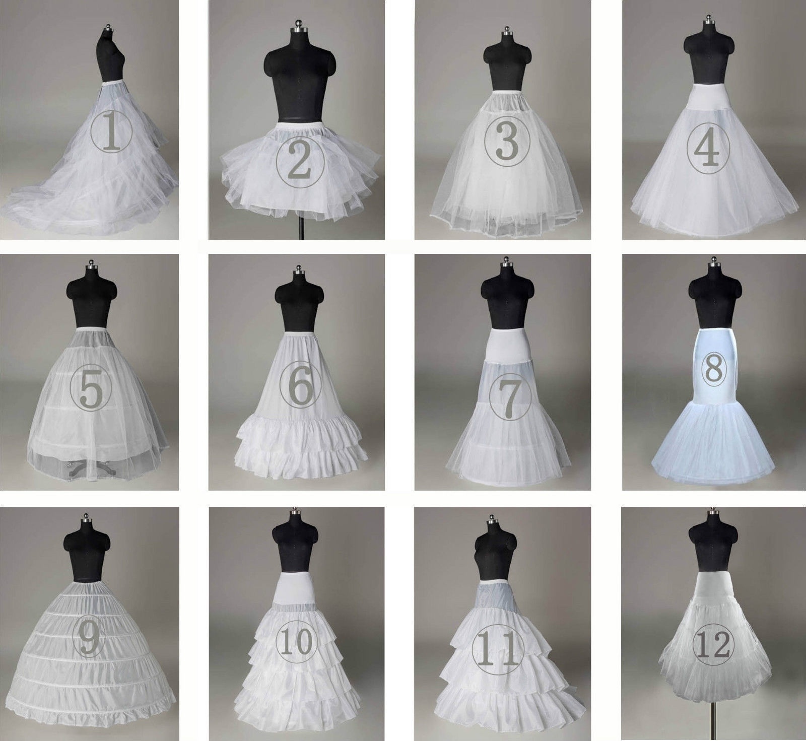 White Petticoat 6 HOOP 3 HOOP Wedding Gown Crinoline Petticoat Skirt Slip 