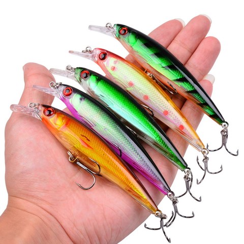 1PCS Minnow Fishing Lure Laser Hard Artificial Bait 3D Eyes 11cm 13g Fishing wobbler diving 0.5m-1.5m Crankbait Minnows ► Photo 1/6