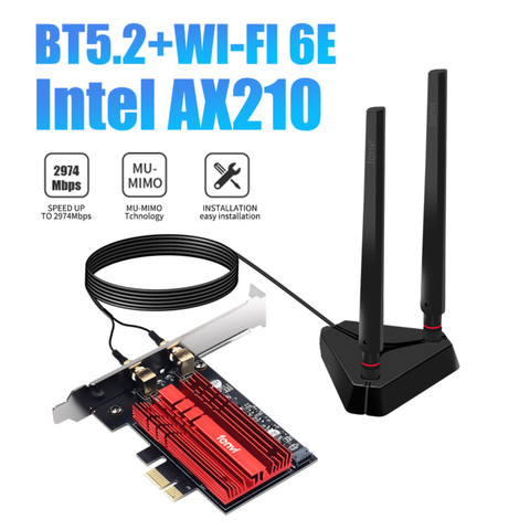 3000Mbps Intel AX200 WiFi 6 PCIe Adapter Bluetooth 5.0 Dual Band 2.4G/5Ghz 802.11ac/ax For Win10 MU-MIMO Desktop Wlan WiFi Card ► Photo 1/6