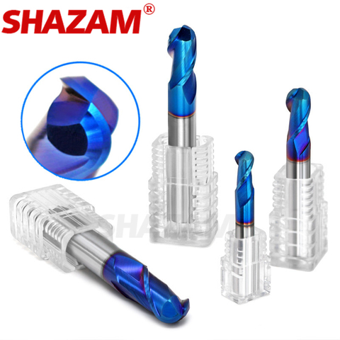 Milling Cutter Hrc70 Ball Nose Alloy Nano-Coating Tungsten Steel Tools Cnc Maching SHAZAM Wholesale Top Hardness Machine Cutters ► Photo 1/5