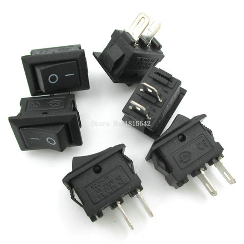 10PCS/LOT 10*15mm SPST 2PIN ON/OFF Boat Rocker Switch 3A/250V KCD1-101 Mini Black Red White Switch ► Photo 1/3