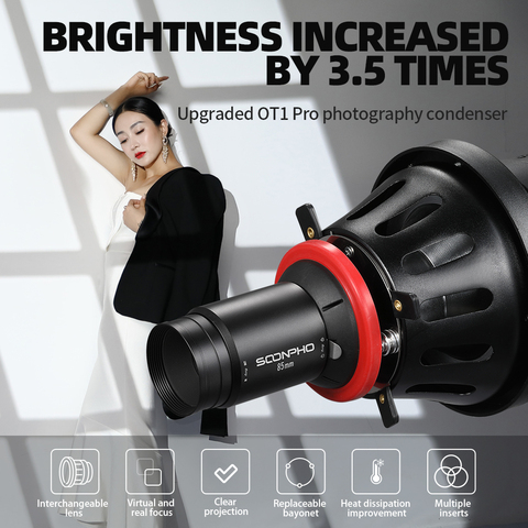 OT1 PRO II Focalize Conical Snoots Photo Optical Condenser Art Special Effects Shaped Beam Light Cylinder for GODOX Bowens mount ► Photo 1/6