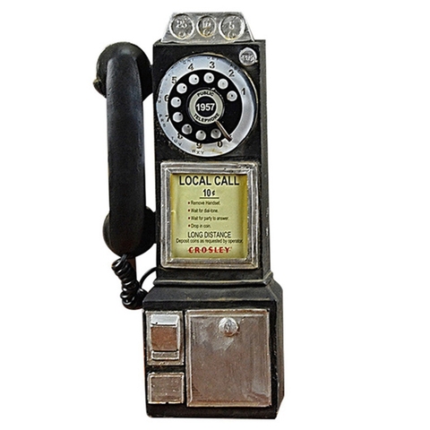 Home Decor Vintage Telephone Model Wall Hanging Crafts Ornaments Retro Home Furniture Figurines Phone Miniature Decoration Gift ► Photo 1/6