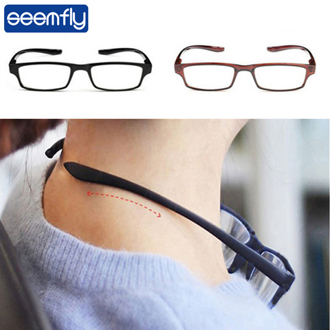 seemfly Ultralight Hanging Stretch Reading Glasses Men Women Anti-fatigue HD Presbyopia eyeglasses Diopter +1.0 1.5 2.0 3.0 4.0 ► Photo 1/6