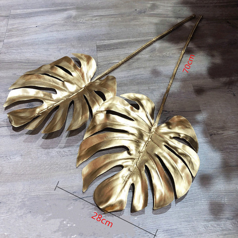 50cm 70cm Artificial Golden Palm Leaf Christmas Wreath Leaves Fake Plants Branch Flower Arrangement Accessories Hotel Home Decor ► Photo 1/6