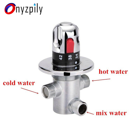Onyzpily Thermostatic Mixing Valve Shower Faucet 3 Way G1/2 Standard Solid Brass Shower Water Temperature Control Hot and Cold ► Photo 1/6
