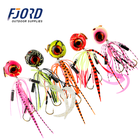 FJORD 5 Color Fishing JIG skirt  Lead Head Rubber big eyes Skirts Tai rubber lure Fishing Fishing Lures ► Photo 1/6