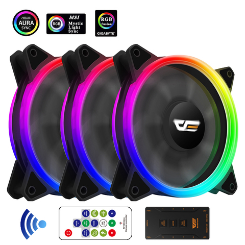 Aigo DR12 Pro Cooler PC Case Fan RGB Fan 120mm Fan Adjust Argb Mute IR AURA SYNC Cooler Master RGB Cooling Computer Fans ► Photo 1/6