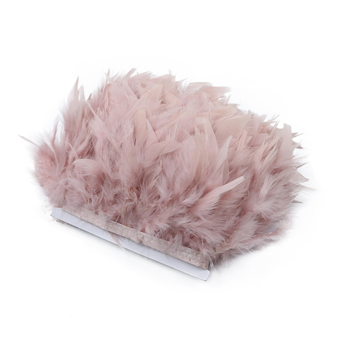 Wholesale 2yards Turkey Feather Trim Fringe 4-6inch Leather Pink Chandelle Marabou Feathers For Skirt Dress Decoration Crafts ► Photo 1/6