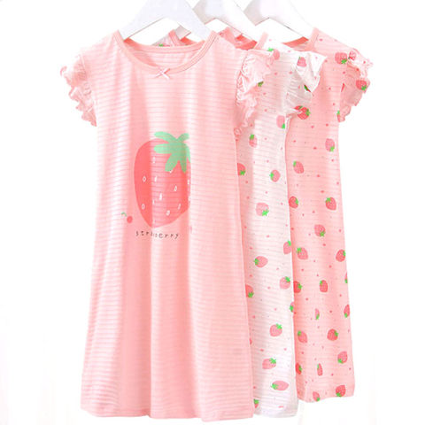 Summer 2022 Girls Sleepwear Children's Short-sleeved Pajamas Nightgowns for Girls Teenager Nightdress Kids Night Dress Clothing ► Photo 1/6