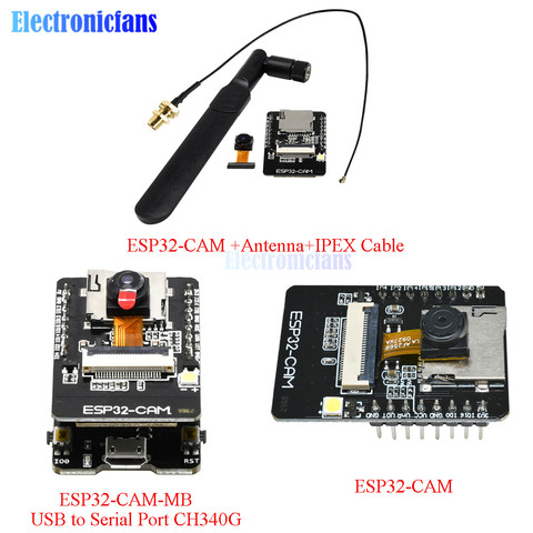 ESP32-CAM, Camera Module Based On ESP32, OV2640 Camera and ESP32-CAM-MB  adapter Included 