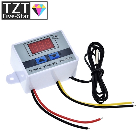 TZT 10A 12V 24V 220VAC Digital LED Temperature Controller XH-W3001 for Arduino Cooling Heating Switch Thermostat NTC Sensor ► Photo 1/6