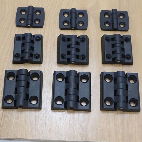 10PCS  Small Hinges Black Mini Plastic Door Bearing Butt Cabinet Drawer Jewellery Box ABS Hinge For Furniture Hardware ► Photo 1/5