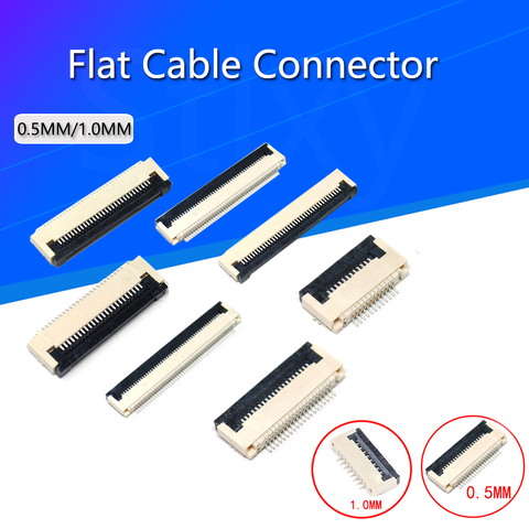 10pcs 0.5mm/1mm Pitch Under Clamshell Socket FPC FFC Flat Cable Connector 4P 5P 6P 8P 10P 12P 14P 16P 20P 22P 24P 30P 34P ► Photo 1/5