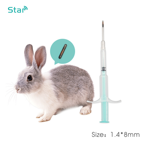 (20pcs) 1.4*8mm 134.2khz Pet Microchips Disposable Animal chip Fdx-b pig Syringe Pet ID injector syringe needle for dog cat cow ► Photo 1/6