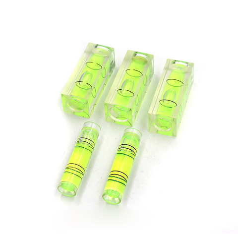 5PCS/Lot Cylindrical / Square Plastic Bubble Spirit Level Vials, 9.5x39.5mm / 15x40mm Mini Level Measure for Woodworking Carving ► Photo 1/4