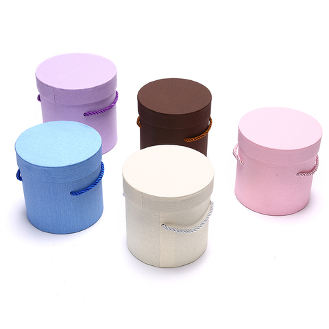 Round Flower Paper Boxes Lid Hug Florist Flower Hold The Bucket Gift Packaging Box Gift Candy Bar Party Wedding Gift Storage Box ► Photo 1/6
