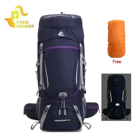 60L Camping Backpack Travel Sport Bag With Rain Cover Climbing Mountaineering Trekking Outdoor Rucksack Hiking Bag Bags XA205A ► Photo 1/6