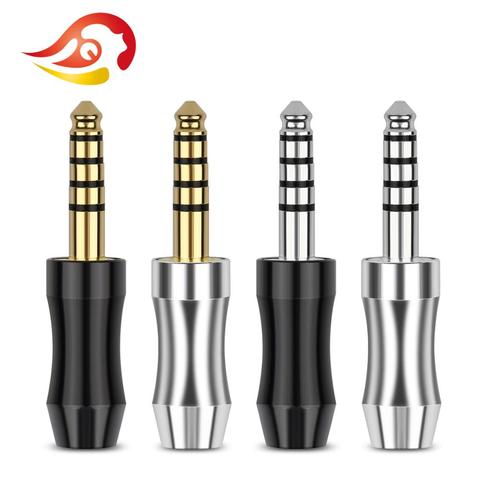 QYFANG 4.4mm Earphone Plug 5 Pole Stereo Rhodium/Gold Plated Copper Balance Audio Jack Wire Connector HiFi Headset Metal Adapter ► Photo 1/6