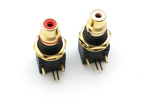 2PCS brass RCA female Socket PCB PANEL MOUNT Soldering Iron adapter ► Photo 1/5