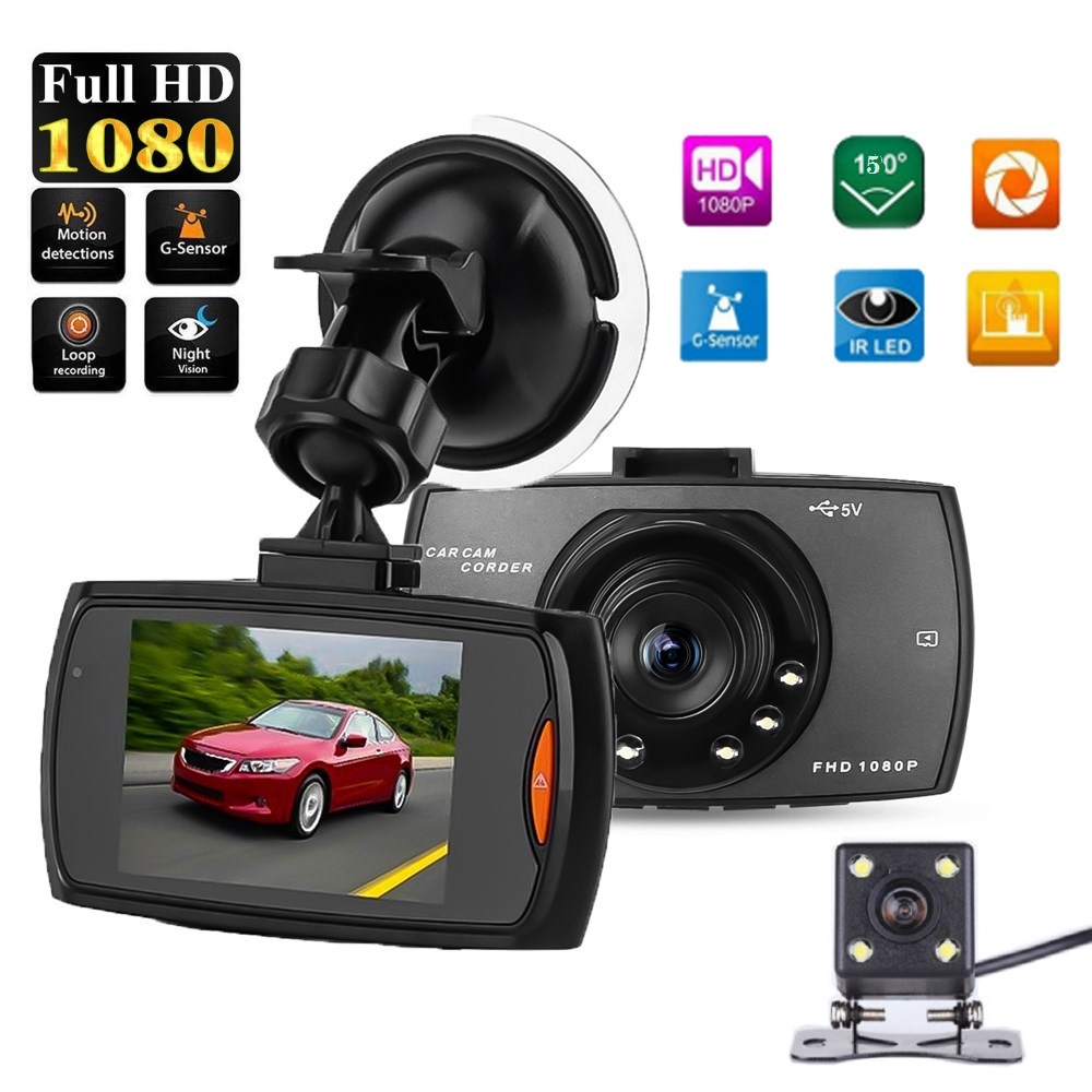 2.4" HD 1080P Dual Lens Rearview Car DVR Camera Video Recorder Dash Cam G-Sensor