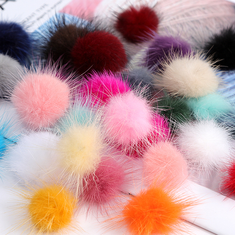 3cm Fur Pompom Otter Pom Poms Colors Soft Pompon DIY Material Earrings Hair Accessories Decor Clothing Shoes Hats Supplies10pcs ► Photo 1/6