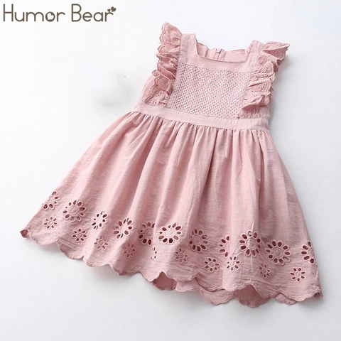 Humor Bear dress for girl 2022 New Brands Girl Dresses Tassel Hollow Out Design Princess Dress Kids Clothes Children's clothes ► Photo 1/6