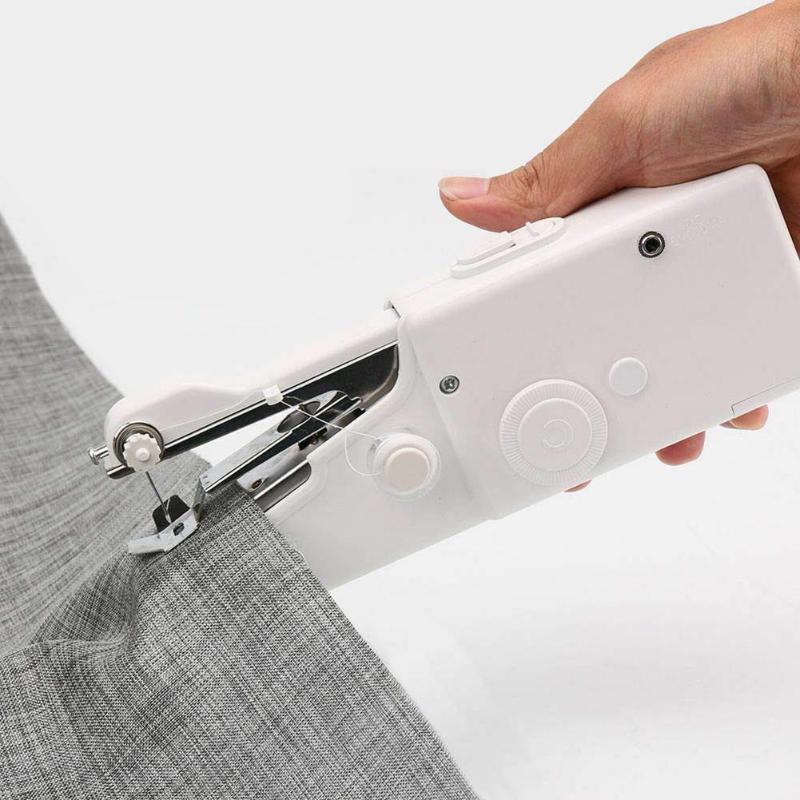 Red Mini Sewing Machines Needlework Cordless Hand-Held Clothes Useful  Portable Sewing Machines Handwork Tools Accessories